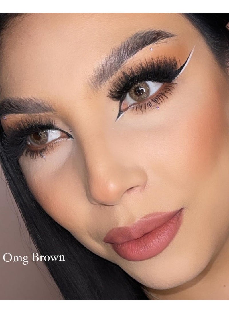 UYAAI Brown Yearly Colored Contact Lenses, Unisex Cosmetic Contact Lenses, Natural Fashion Lenses, 42% Water - Image 4